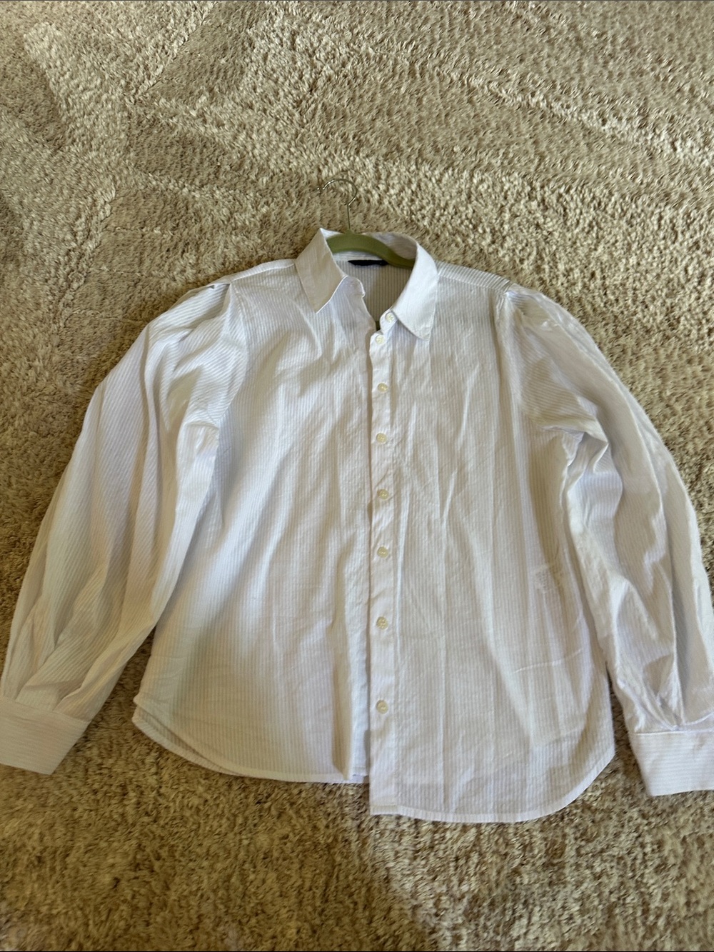 Zara White Pinstripe Long-Sleeve Dress Shirt